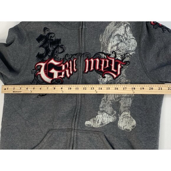 Disneyland Resort Grumpy Jacket Mens M Gray Sherpa Lined Full Zip Sweatshirt - Picture 14 of 16